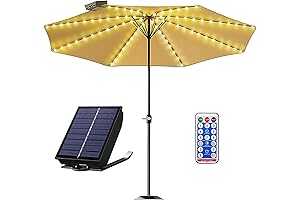 Eletorot Solar Patio Umbrella Lights, Solar Umbrella Solar Powered String Lights with...
