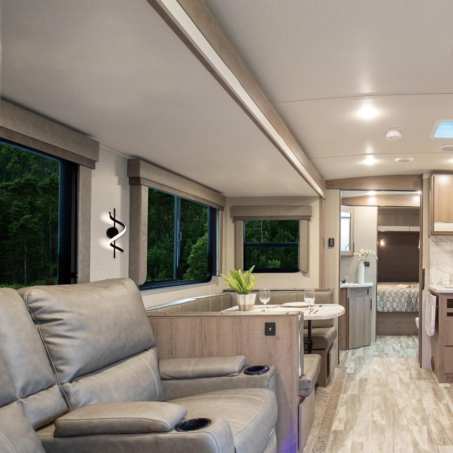 12V LED RV Vanity Wall Sconce with Switch, 7W 4000K Cool White RV Bedside Lamp with Silicone Lens, 12 Volt Interior Light Fixture for RV, Trailer, Camper, Motorhome, Boat