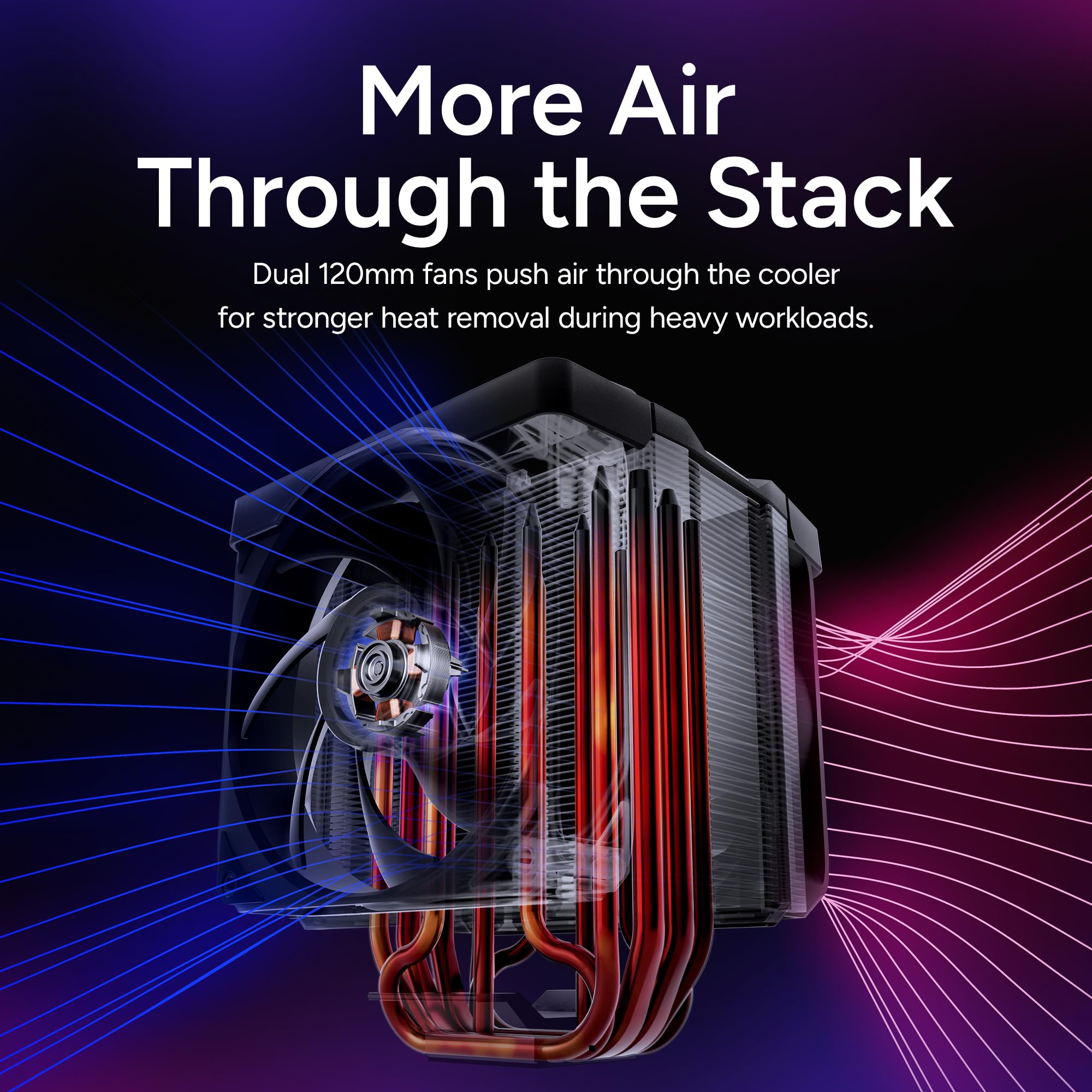 Cooler Master V8 ACE 3DHP AMD CPU Air Cooler - Tecnologia brevettata 3D Heat Pipe, doppie ventole PWM ad alto flusso d'aria da 120 mm, pale ventola LCP premium, raffreddamento silenzioso e