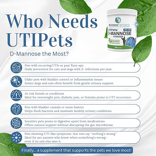 Miniatura 7 de UTI Pets Pure D-Mannose - Polvo de fuente orgánica no transgénico, 2.29 oz tarro