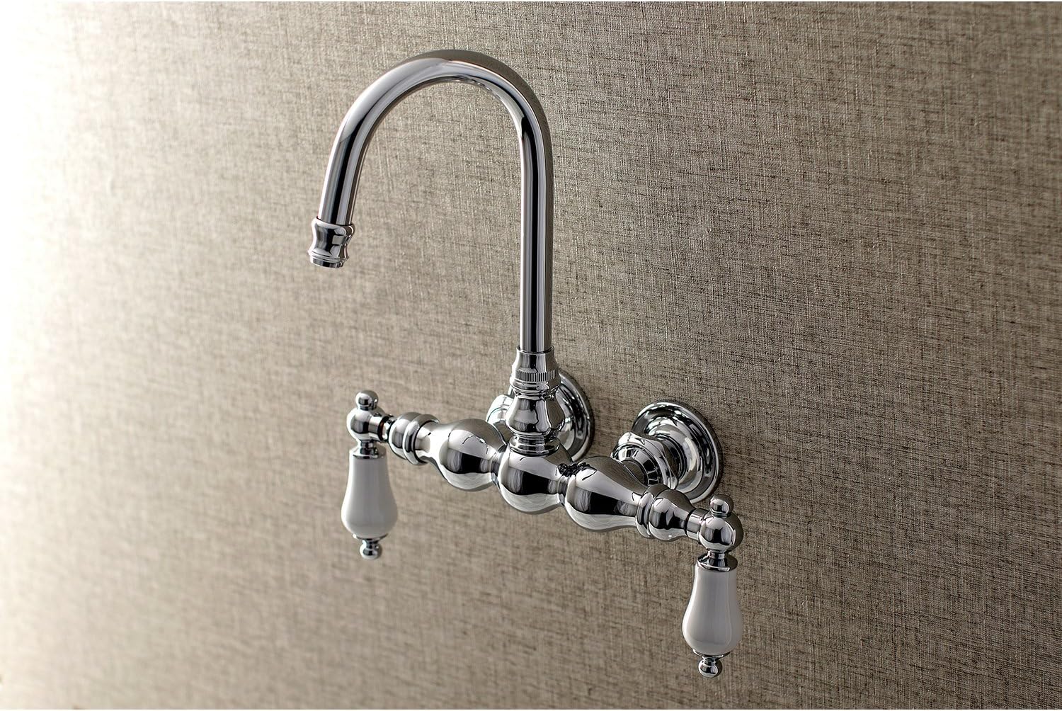Polished Chrome Vintage Wall Mount Clawfoot Tub Faucet