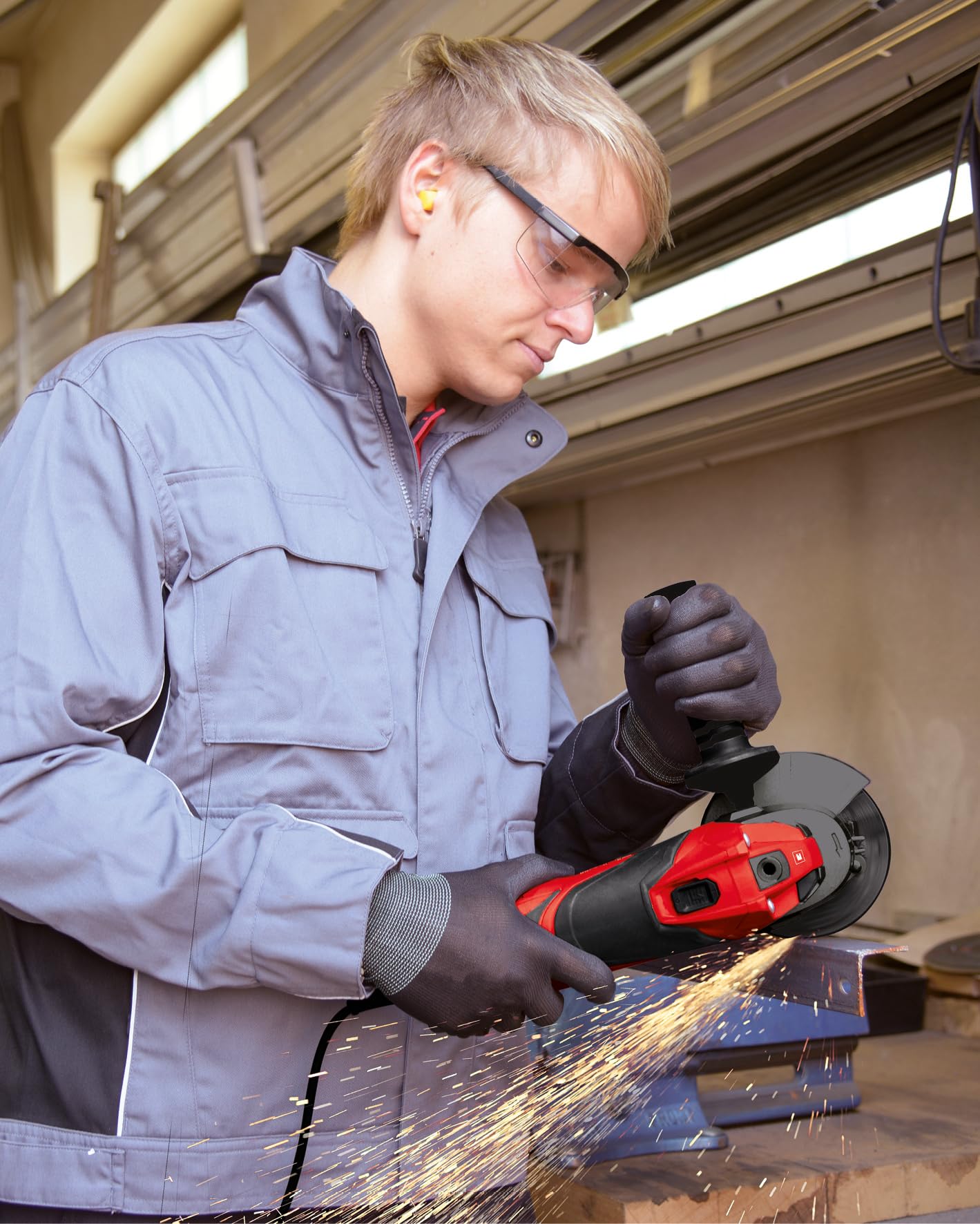 Einhell Amoladora angular TE-AG 115 | 720 W | Ø 115 mm | 33 mm de profundidad de corte | hasta 12 000 rpm | Protección contra el rearranque | sin disco de corte