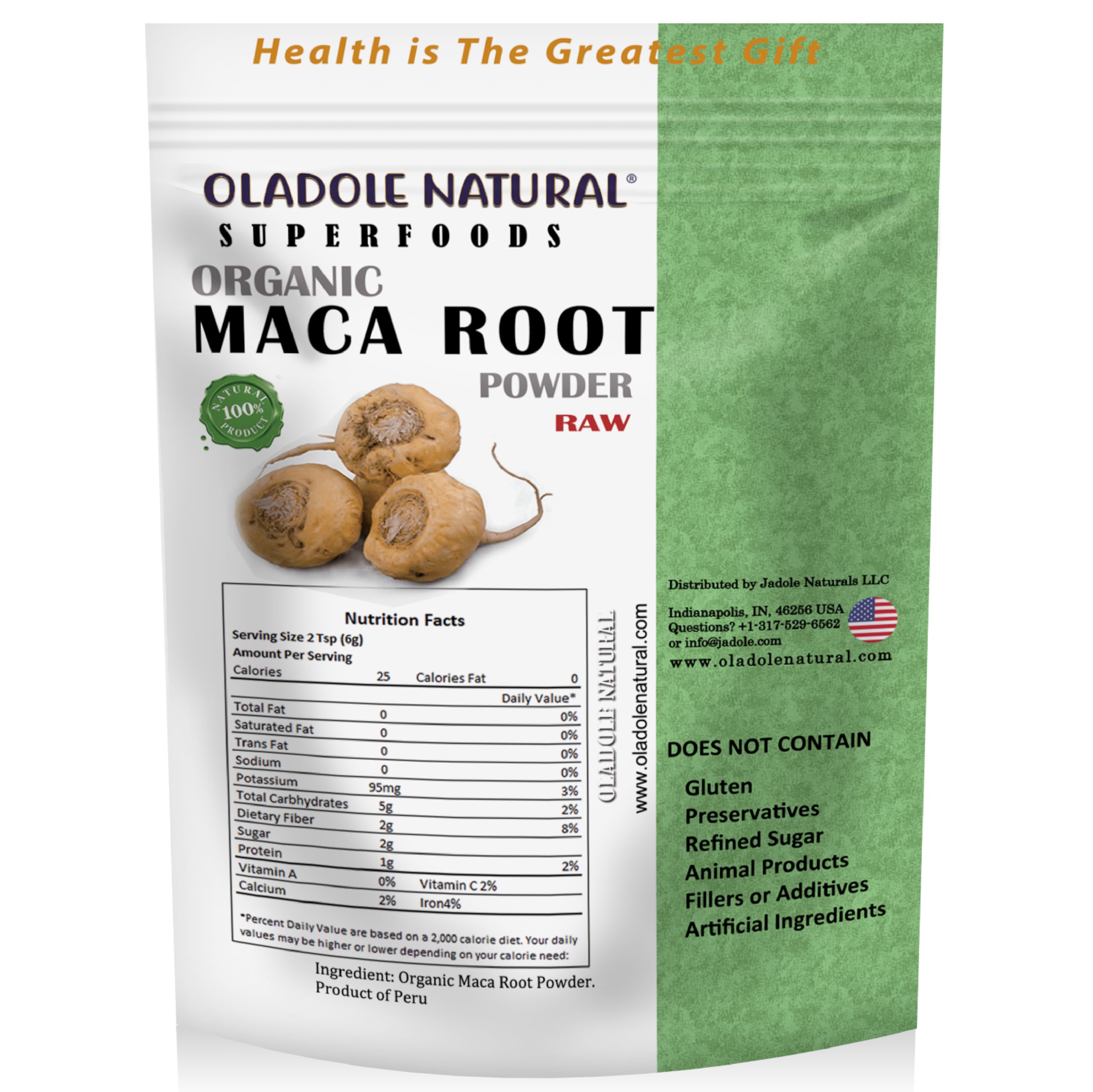 Oladole Natural Raw Organic Maca Root Powder - 100g | Supports Energy Booster, Hormone Balance Support | Gelatinized, Rich in Nutrients and Antioxidants for Enhanced Vitality | Non-GMO
