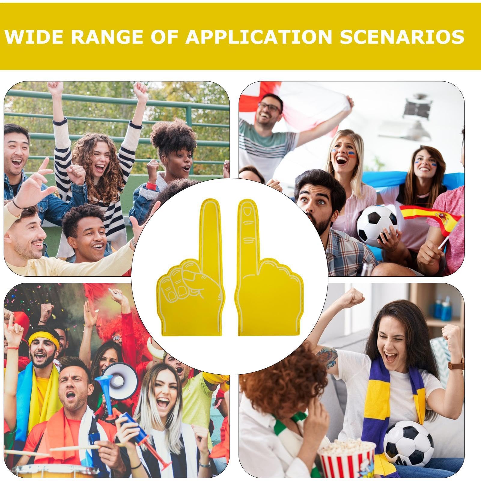 Doigt géant en mousse, doigts en mousse de pom-pom girl,Doigt en mousse pour fan de sport de 18 pouces - Main en mousse vierge , accessoires de pom-pom girl pour événements sportifs, jeux, école et af - 5