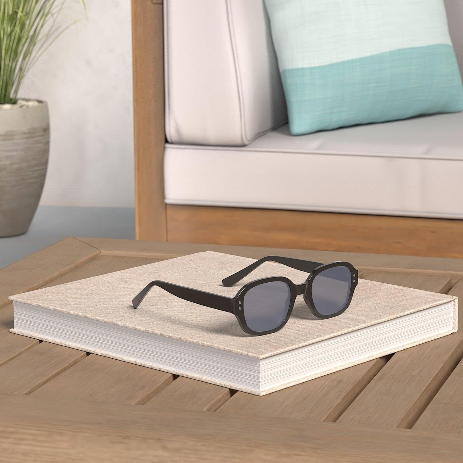 SOJOS Rectangle Sunglasses for Women Vintage Trendy Outdoor Travel Sun Glasses Square Frame SJ2218 - Image 2