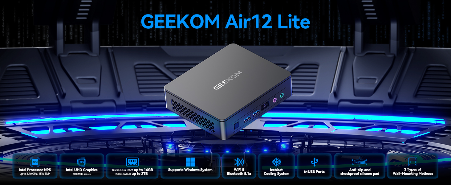 Amazon.com: GEEKOM Air12 Lite Mini PC for Business (3-Year Quality