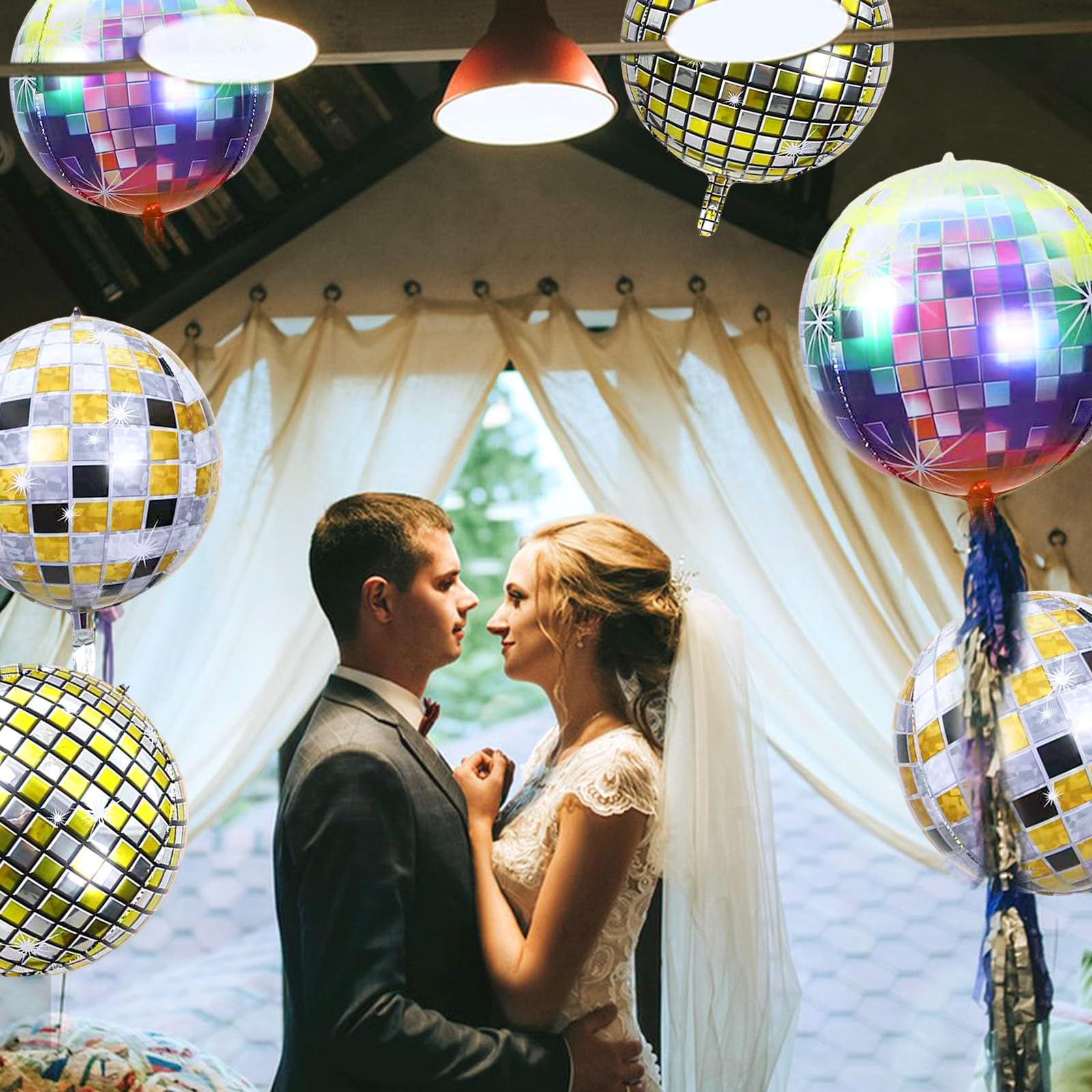 12 Stück Discokugel-Ballons – 22 Zoll, 4D-Metallfolie, Für Disco-Partys & Mottos