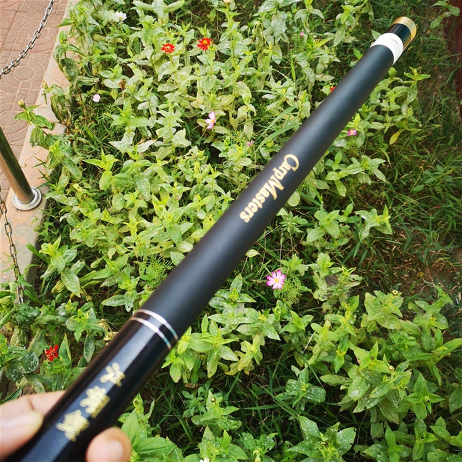 Caña de pescar de carpa de carbono súper larga de 8 m, 9 m, 10 m, fibra de carbono, caña de pescar portátil, caña de pescar de tiro largo