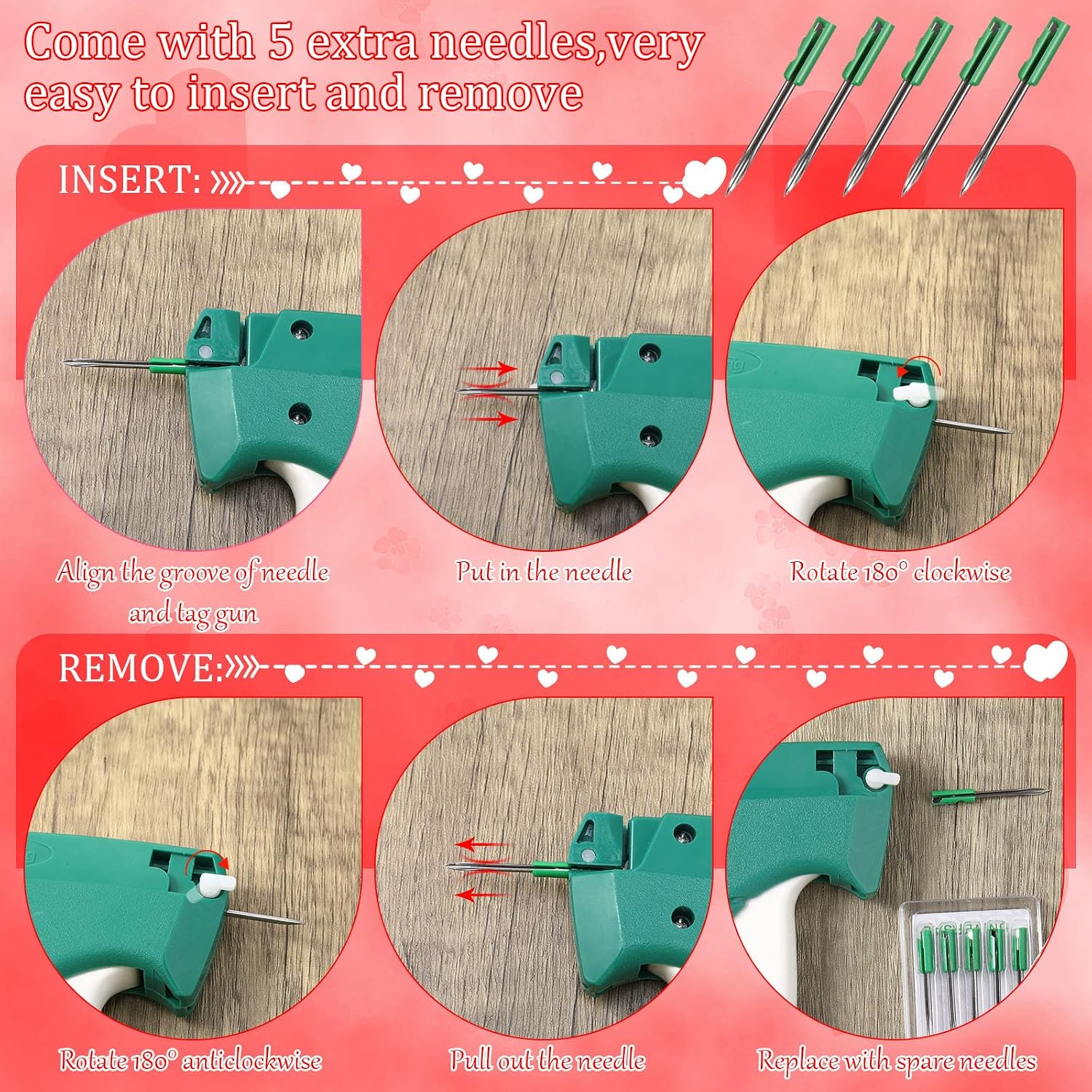 Chumia 3576 Pcs Chumia Stitch Gun for Clothes, Tagging Gun, Red image 2