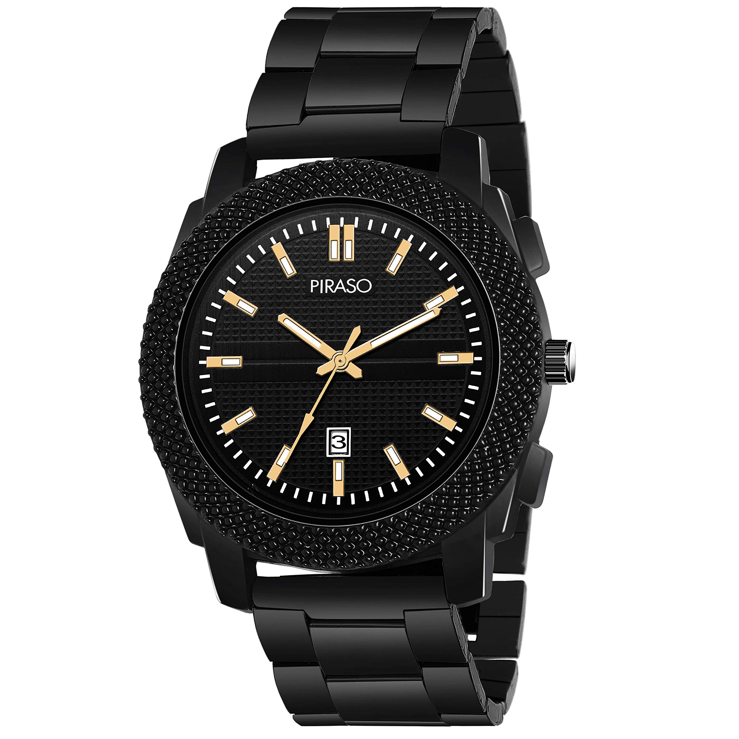 PIRASO Analogue Mens Watch (Black Dial Black Colored Chain) (B08RX39F9B) Amazon Price History, Amazon Price Tracker