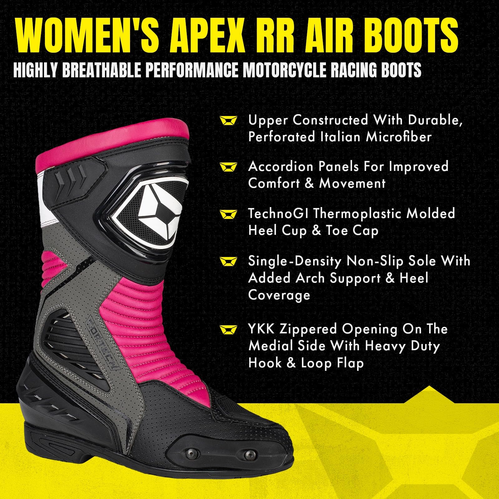 cortech Women's Apex RR Air Motorcycle Boots