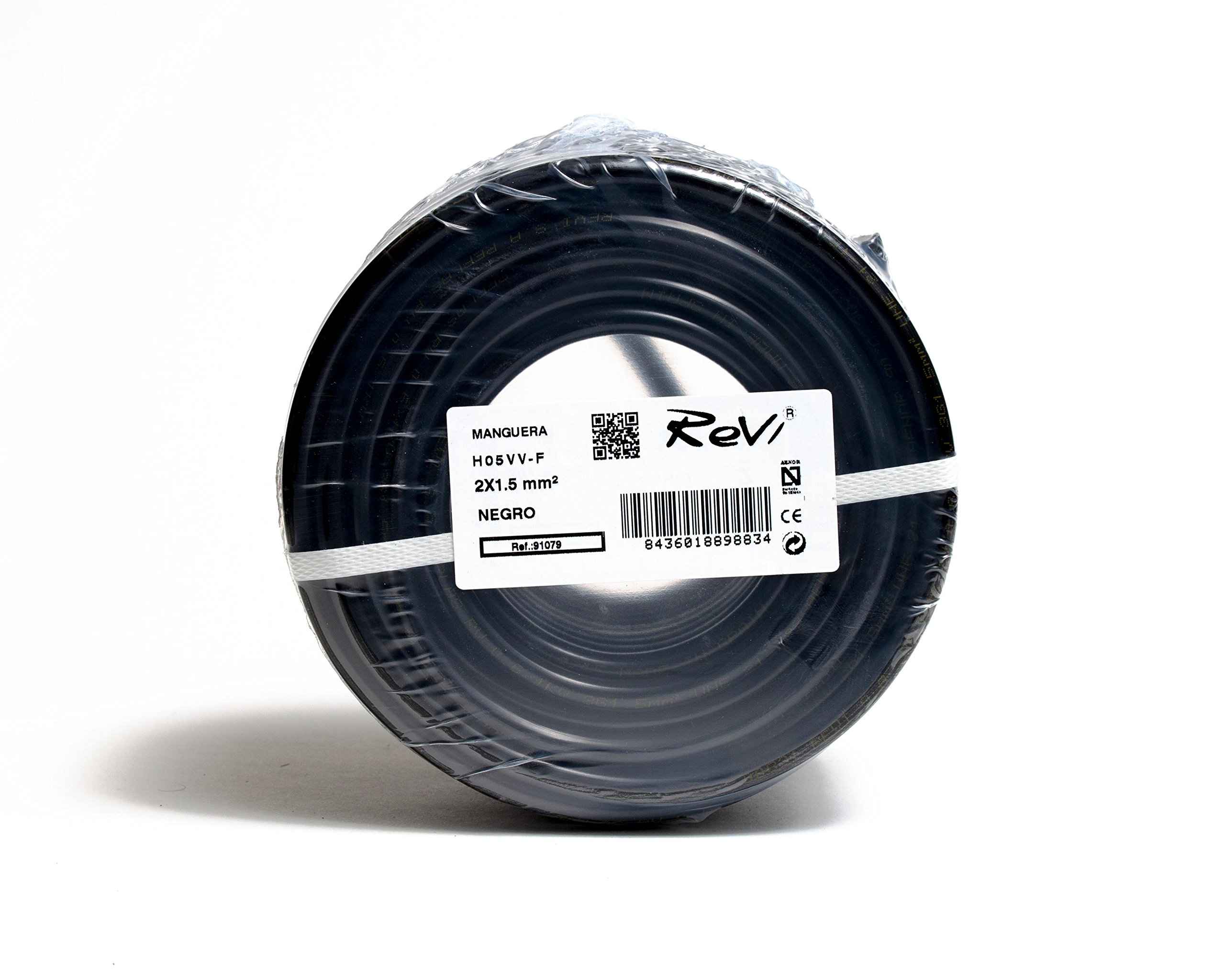 Cable H05VV-F Manguera 2x1,5mm 50m (Negro)