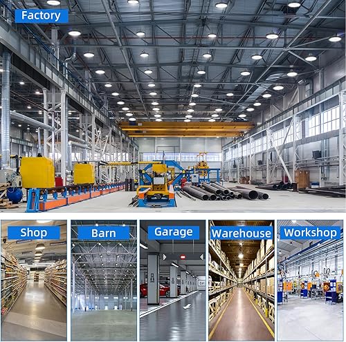 Miniatura 7 de Luz de alta bahía, vatios ajustable 150W200W240W, color sintonizable 4000K5000K, luces LED UFO para tienda, hasta 38400lúmenes, 0-10V regulable,