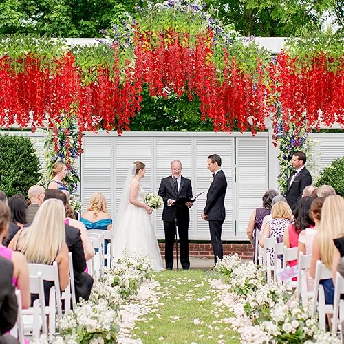 Miniatura 7 de AITISOR Paquete de 24 guirnaldas artificiales de vid de glicina falsa (3.75 pies), guirnalda colgante de flores de seda para decoración del hogar,