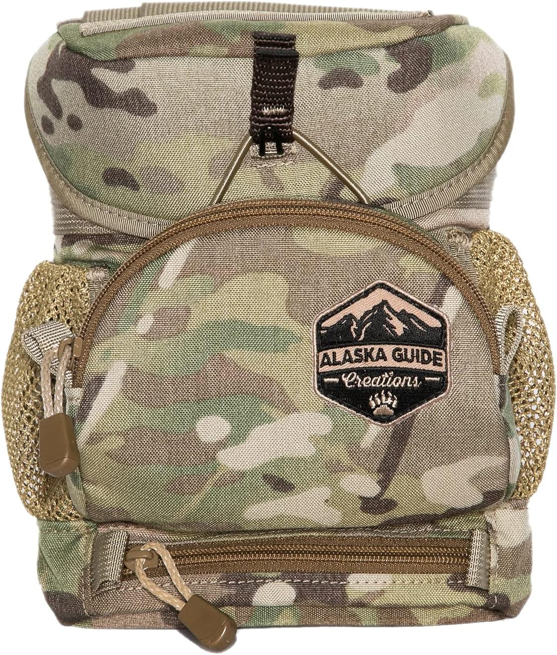 Alaska Guide Creations Hybrid with MAX Pocket | Compact Utility Bag with Mesh Side Pockets | Binocular Harness for Comfort and Quick Access (Multicam)