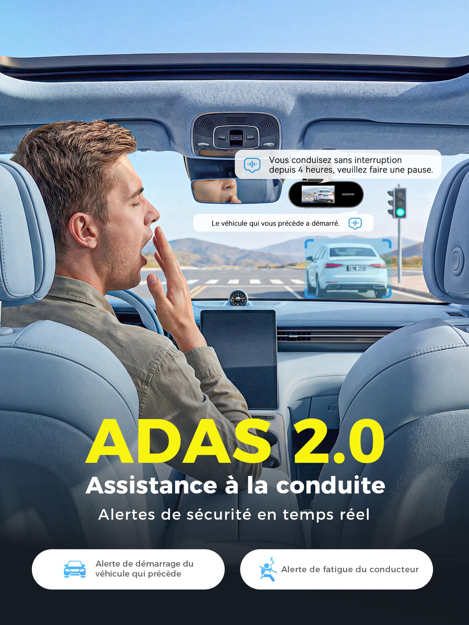 DDPAI N2 Dual kamera samochodowa z przodu, z tyłu, 2,5 K + 1080p UHD, 1,9" LCD, AI ISP noktowizor, WDR, ADAS, WiFi Dash Cam, tryb parkowania 24 godziny, obsługuje pamięć do 256 GB, nagrywanie w