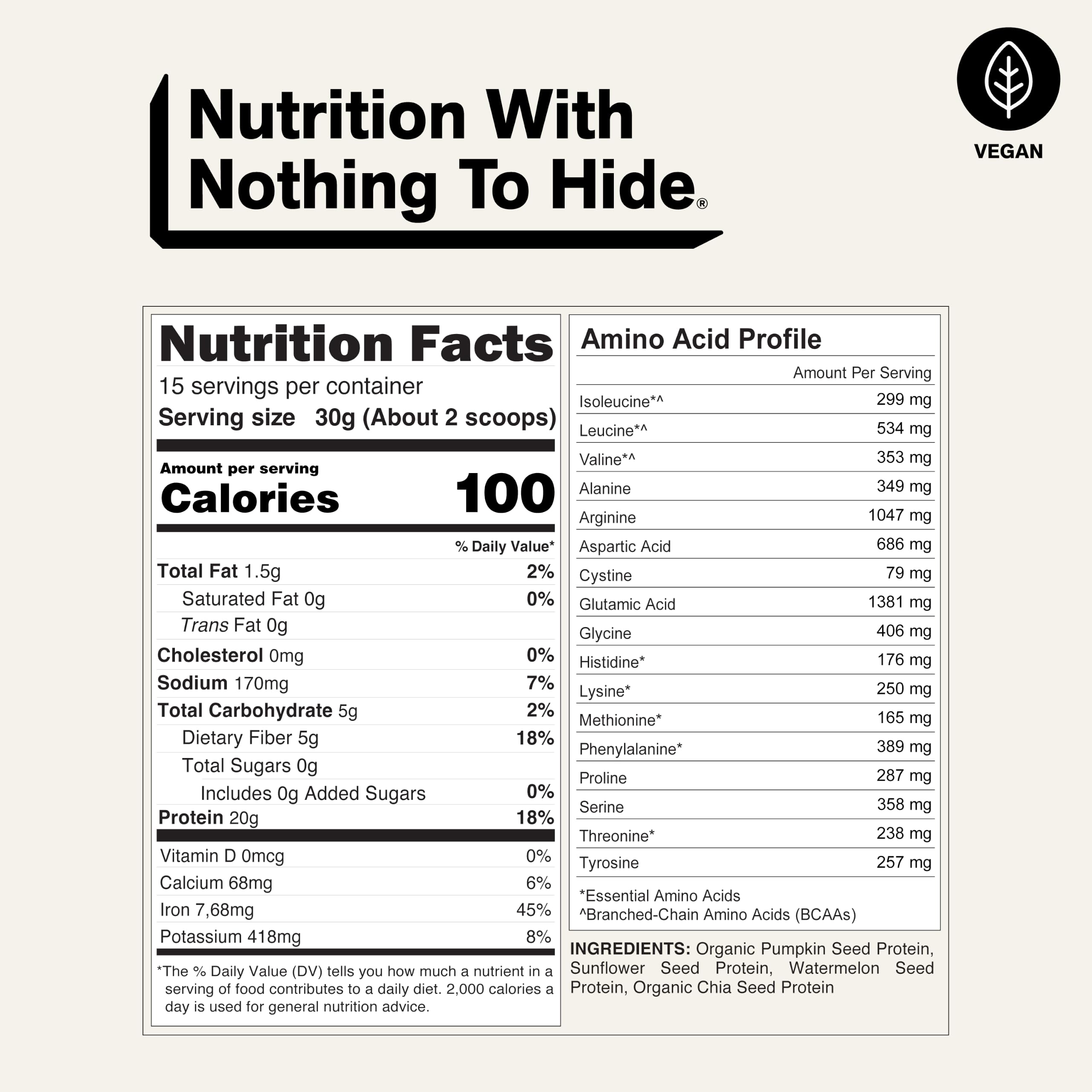 Naked Seed - 4 Seed Protein Powder, Only 4 Ingredients - Chia, Watermelon, Sunflower and Pumpkin Seed - Gluten-Free, Soy Free, Vegan, No Gmos, No Artificial Sweeteners - 15 Servings — Amazon image 5