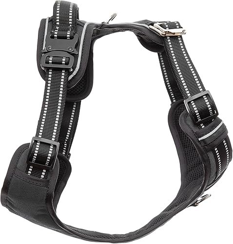 Miniatura 5 de Chalecoarnés de cobertura completa ajustable de alta calidad, para perros grandes (50-90 libras), clips de metal, mango acolchado, 2 clips para