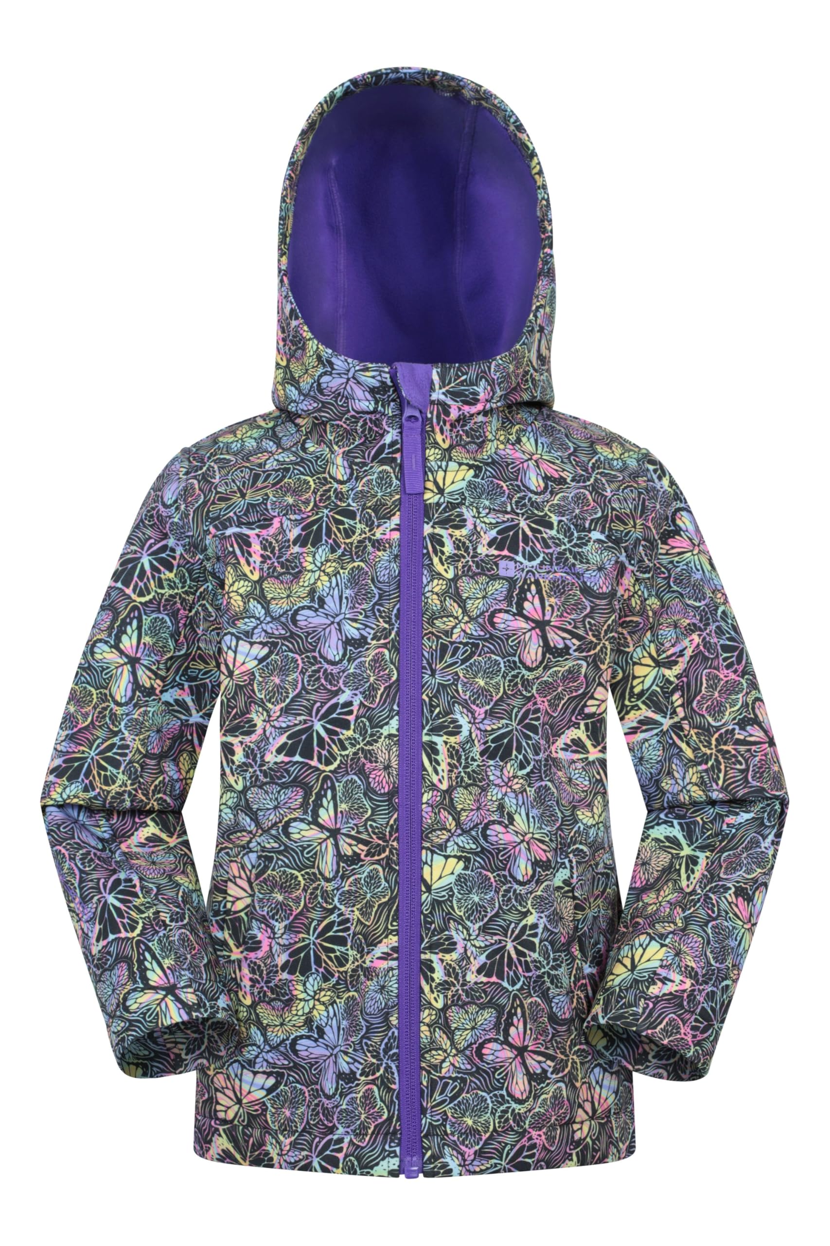 Mountain Warehouse Exodus Kids Softshell Jacket - Breathable, Wind Resistant, Water Resistant & Fleece Lined Coat for Boys & Girls - for Spring Summer, Hiking & Outdoors Dark Blue 9-10 Years
