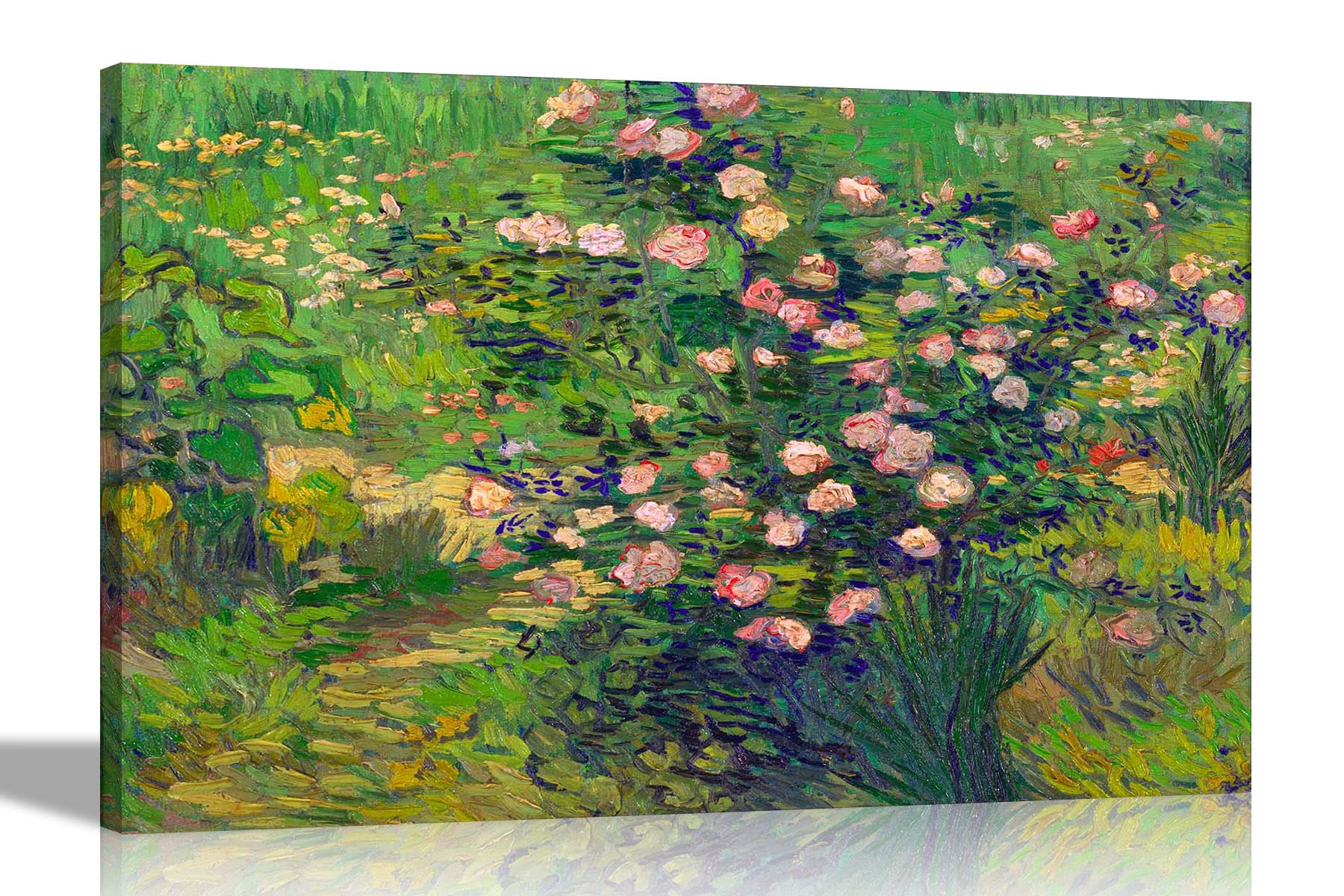 Artley Prints Roses - By Vincent Van Gogh Framed Canvas Pictures | Floral Artwork For Home Or Office Decor | Abstract Botanical Floral Prints Large 86 X 61Cm (34 X 24 Inches) A1