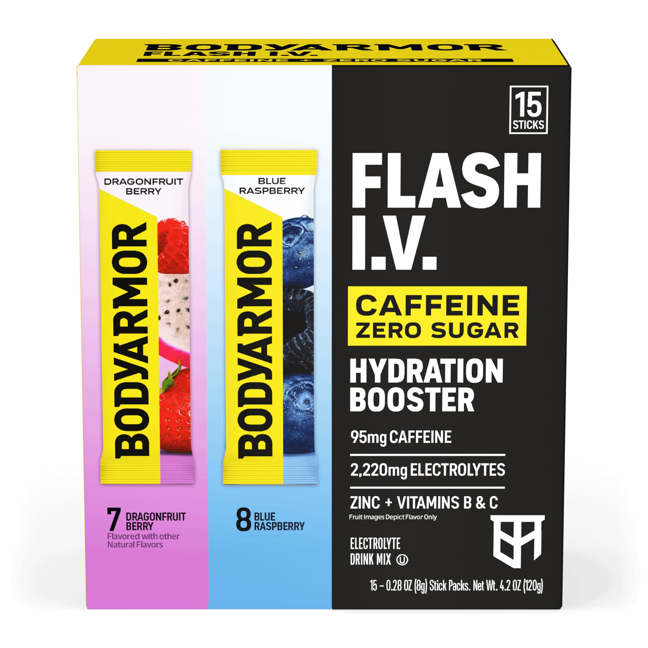 BODYARMOR Flash IV Caffeine + Zero Sugar Electrolyte Mix, Variety Pk, 15 Ct — Amazon image 2