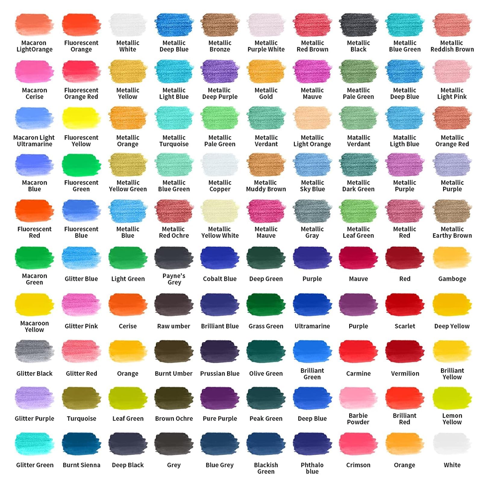 UCAMP Ensemble de Peinture Aquarelle 100 Couleurs Portable avec Pinceau et Papier