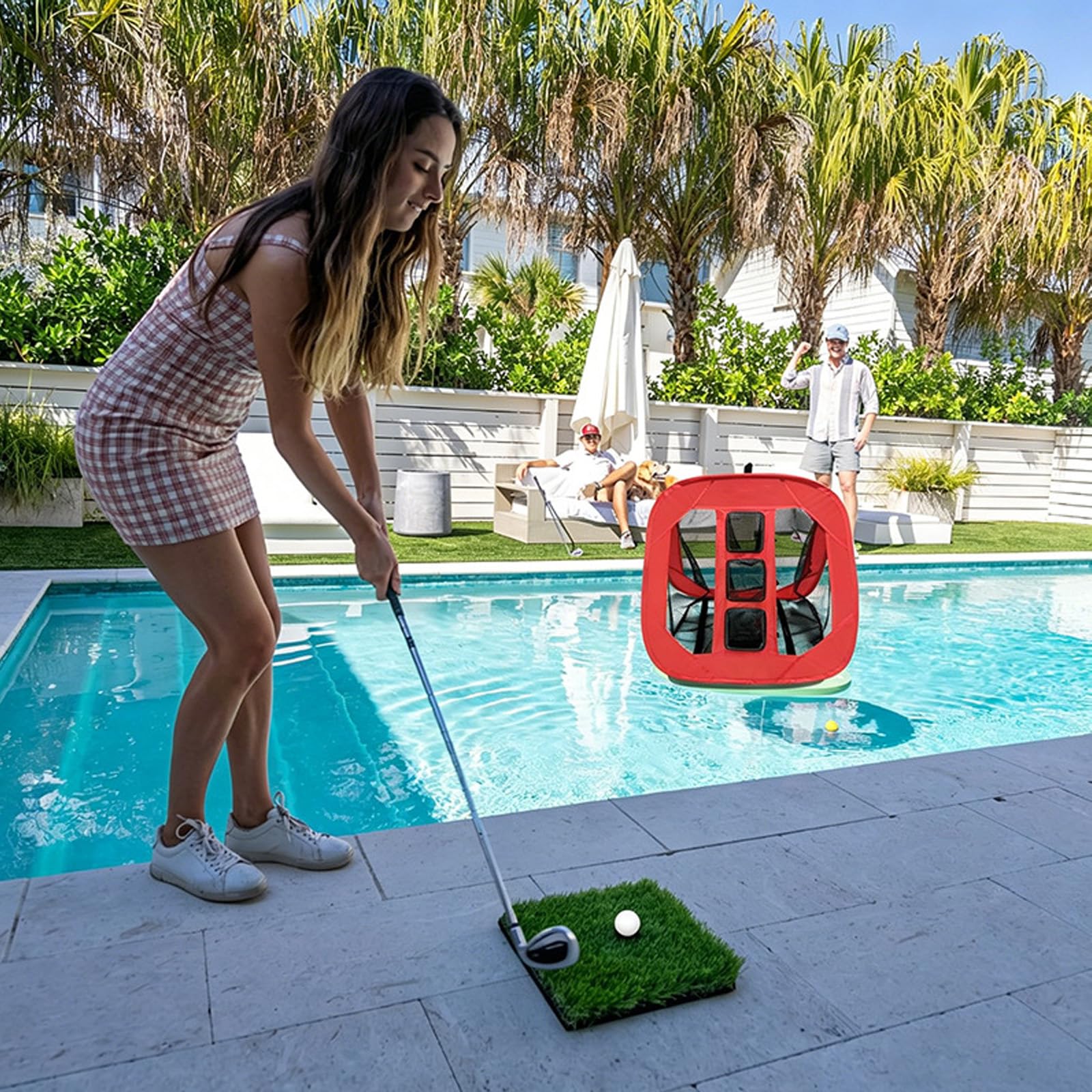 Red de entrenamiento de golf compacta para astillar y lanzar, incluye bolsa de transporte, red de golf de tela Oxford de instalación rápida
