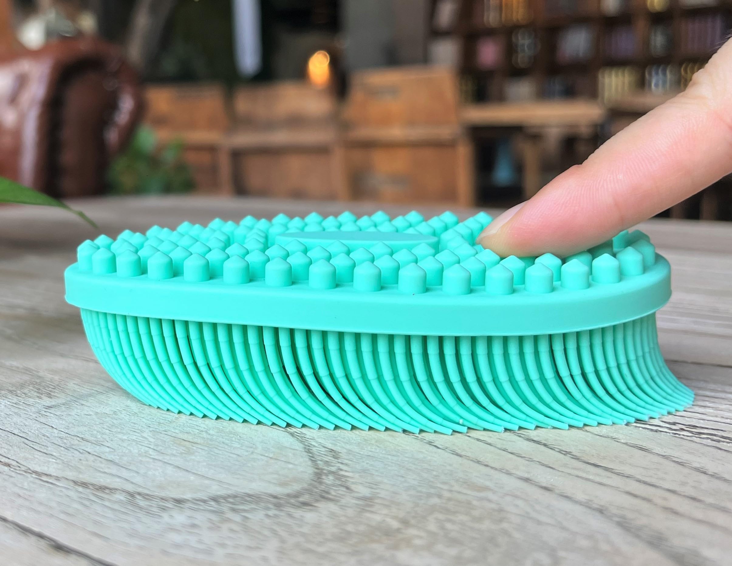 Premium Sensory Brush for Kids or Autism,Soft Silicone Body Scrubber,2 in 1 Sensory Room Occupational Therapy Brushes,Silicone Loofah,Pet Shower Brush Bath Brush Shampoo Brush - Image 3