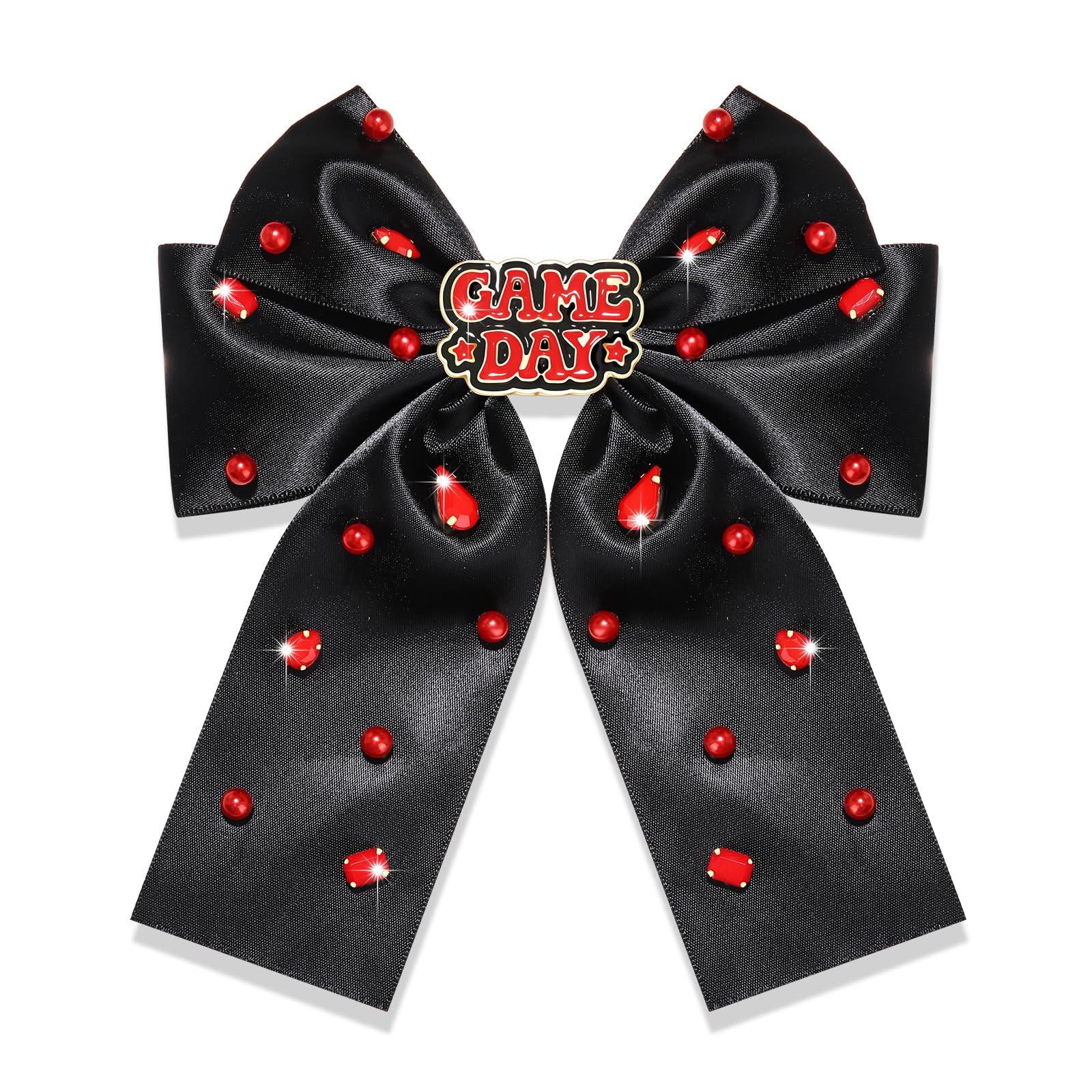 Game Day Hair Bows for Women Football Hair Bows Game Day Ribbon Bow Hair Clips Game Day Football Accessories Outfits Red Spirit Day Accessories Gifts