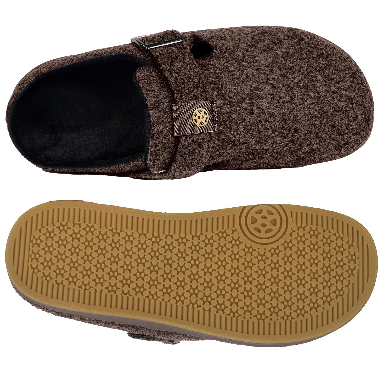 Pantofole Donna Uomo Ciabatte in Feltro Unisex Slippers Invernali Chiuse con Plantare Intercambiabile