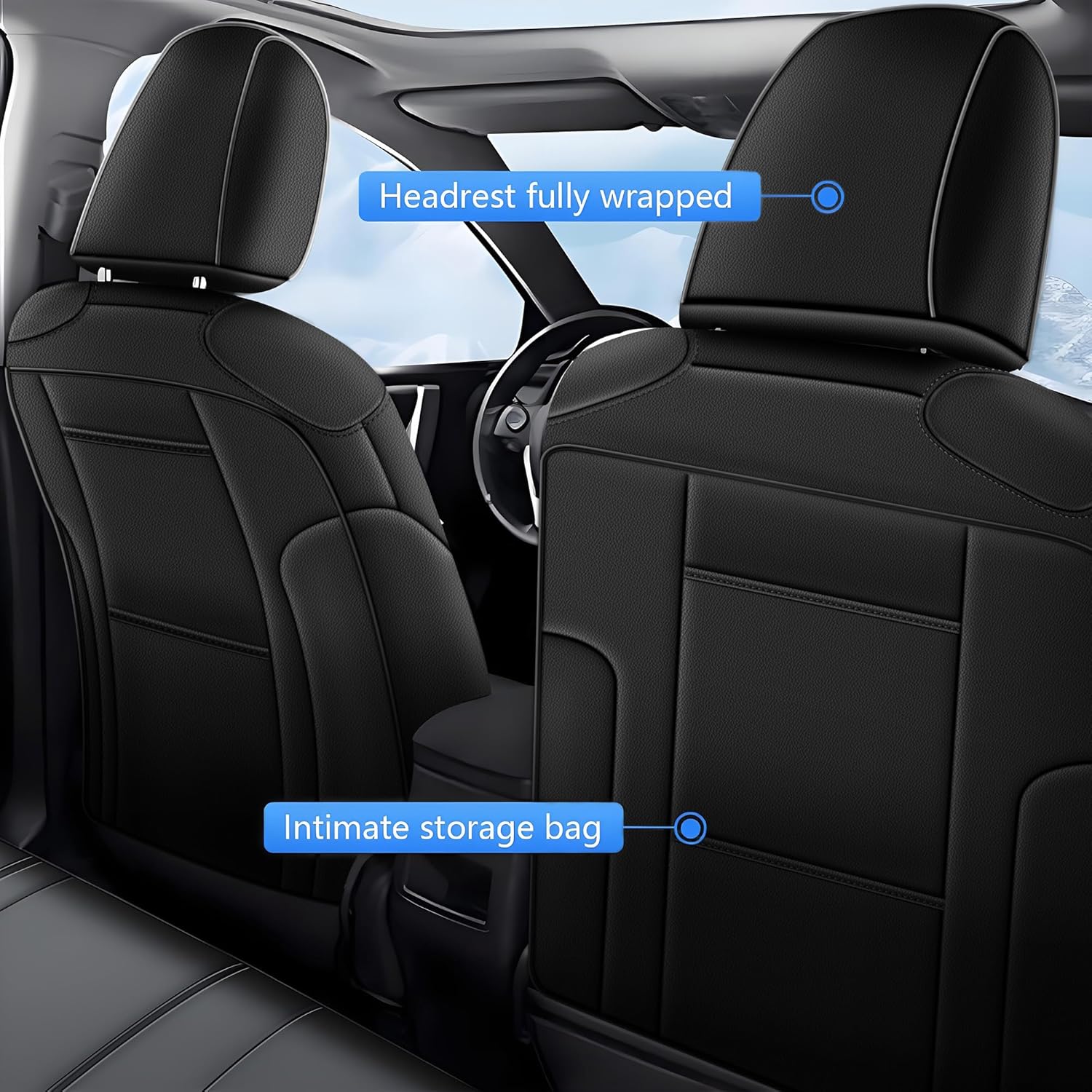 TTX LIGHTING Custom Fit Seat Covers for Toyota Corolla Cross L,LE,XLE 2022 2023 2024 2025 2026 (Not for Hybrid), Faux Leather Full Set Corolla Cross Car Seat Covers Black/Grey