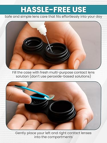 Miniatura 4 de SPORTS WORLD VISION Estuches de lentes de contacto divertidos de temporada para Halloween, lindo tornillo superior, almacenamiento de lentes de