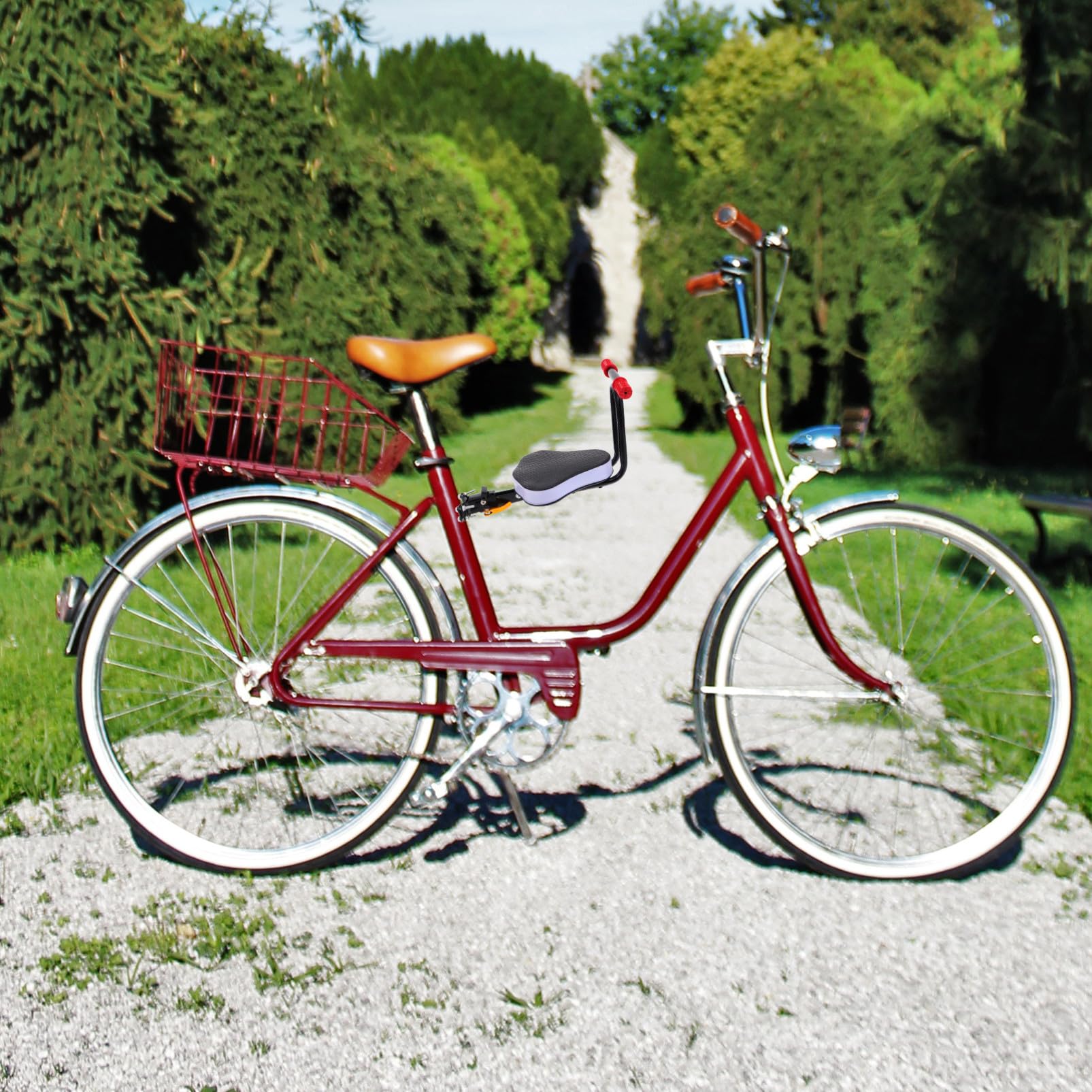 Seggiolino Bici Elettrica per Bambini Cuscino Imbottito e Schienale, Montaggio Sicuro e Smontaggio Facile, Seduta Comoda per Uso Urbano e attività all’Aperto