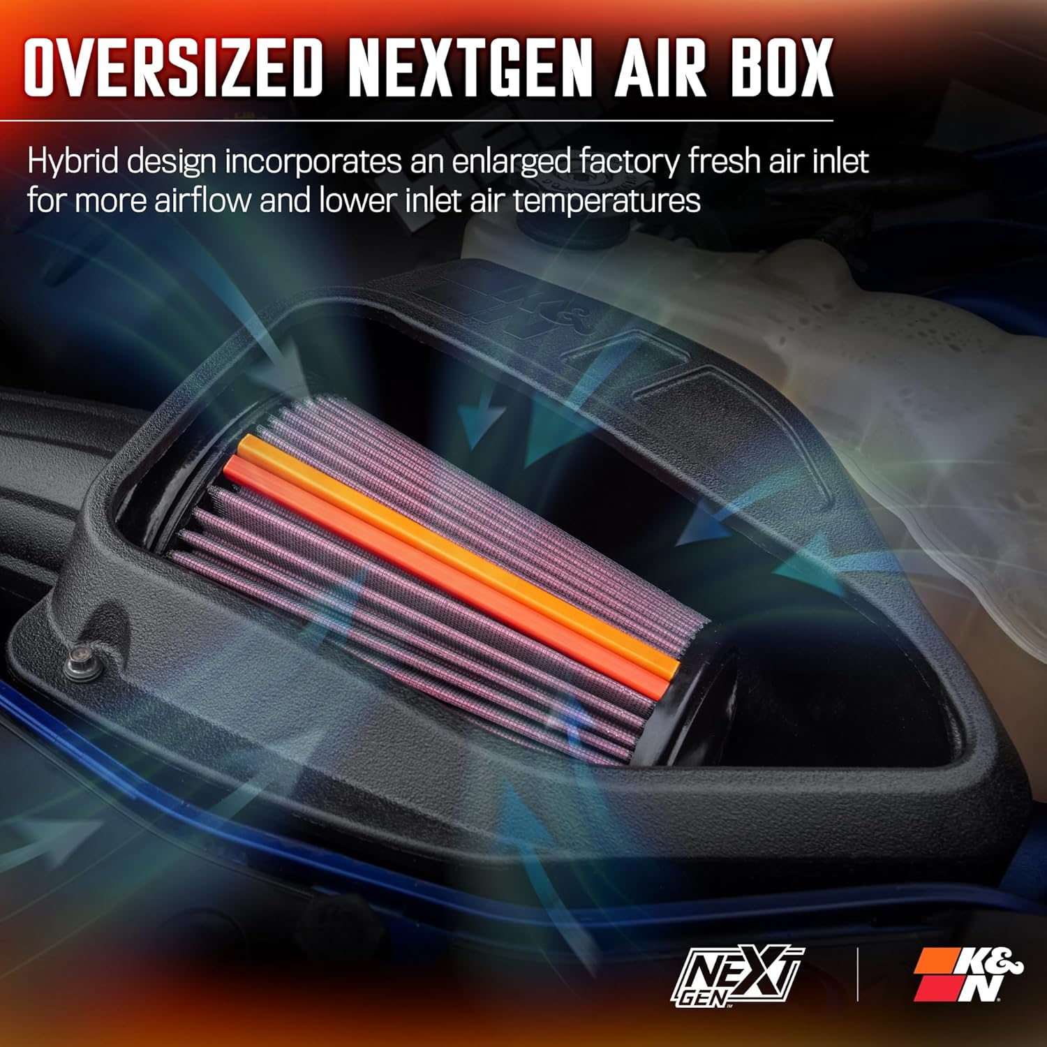 K&N NextGen Cold Air Intake System: High-Flow Cotton Filter: Compatible with 2011-2023 Dodge/Chrysler: Challenger, Charger, 300, 300C, 300S, 50-1542