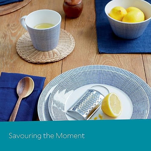 Miniatura 8 de Royal Doulton Pacific Dots Set de vajilla de porcelana., tazón de cereal 15 cm, Azul