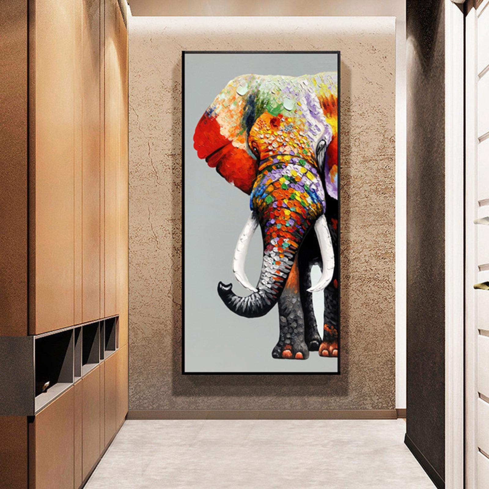 Amazon.co.jp: キャンバス絵画カラフルなアフリカ象野生動物