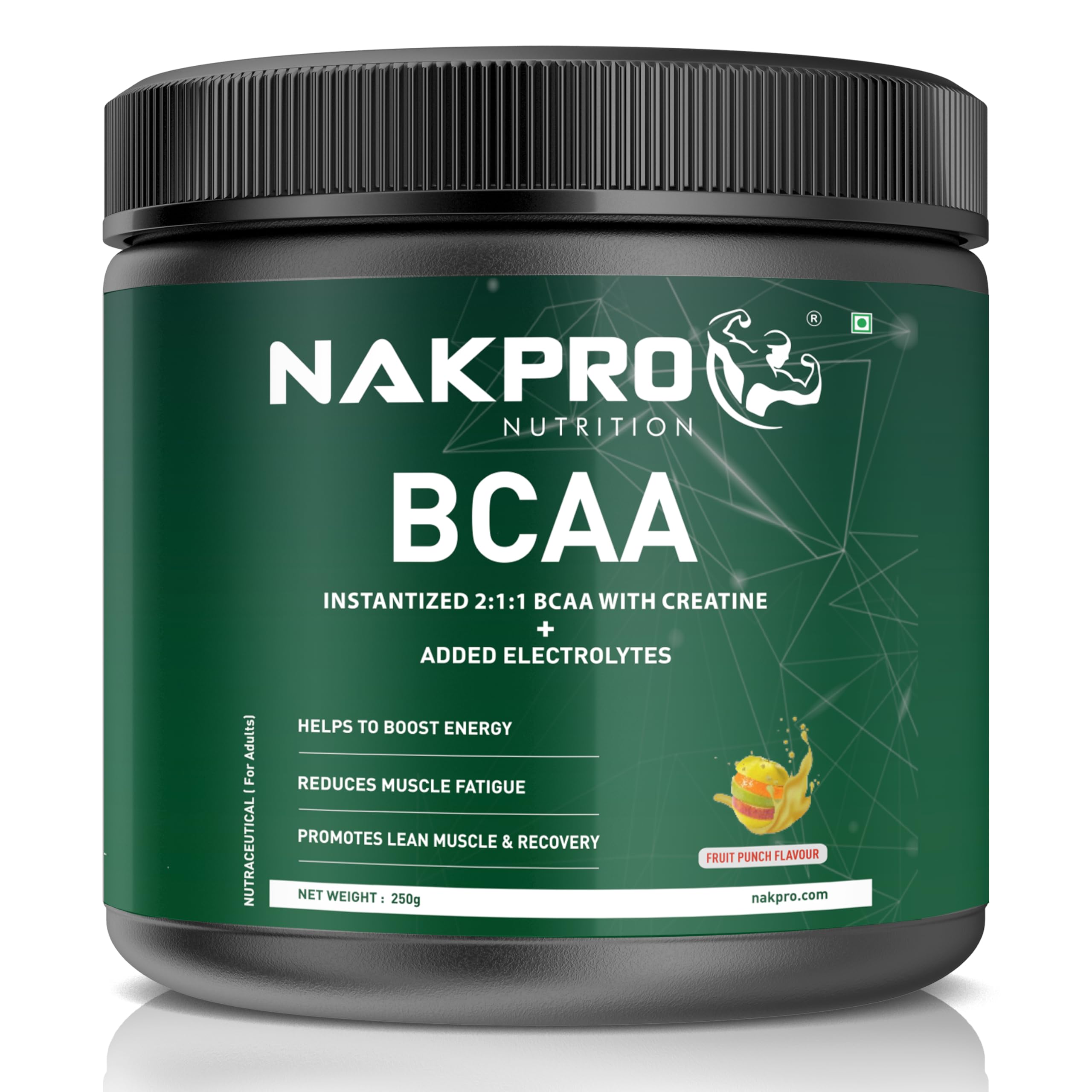 NAKPRO BCAA-Instantized 2:1:1,BCAA - Jar (31 Servings, 250g- (250 g, Fruit Punch)
