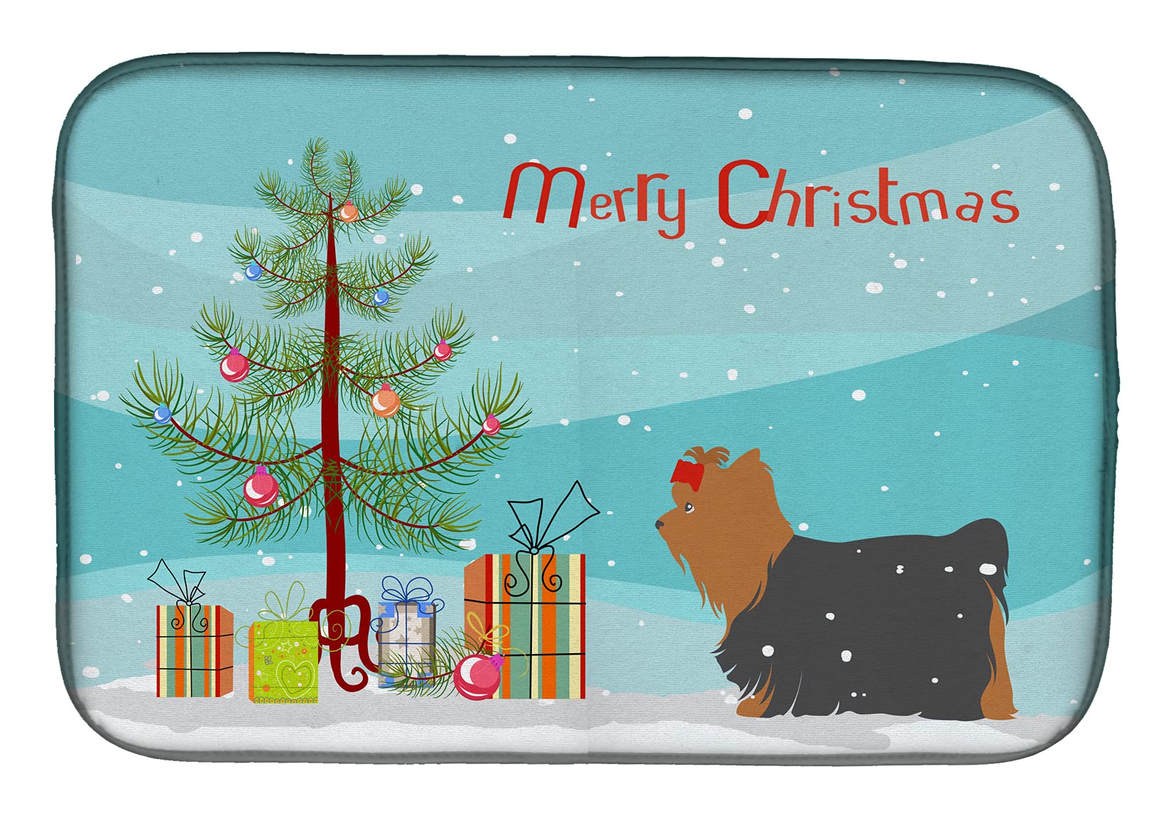 Tapis de séchage Yorkshire Terrier de Noël, l'idée cadeau idéale pour amoureux des chiens