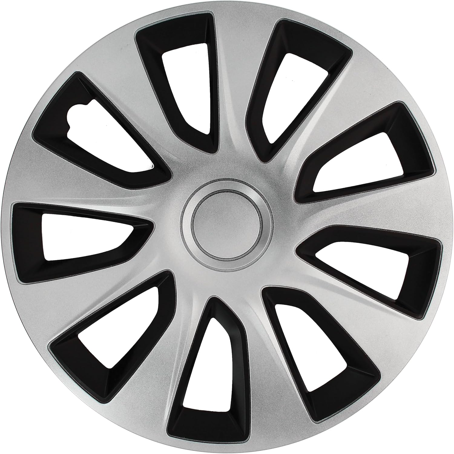 CAR+ VNJ3217 Wheel Trims, Black/Silver