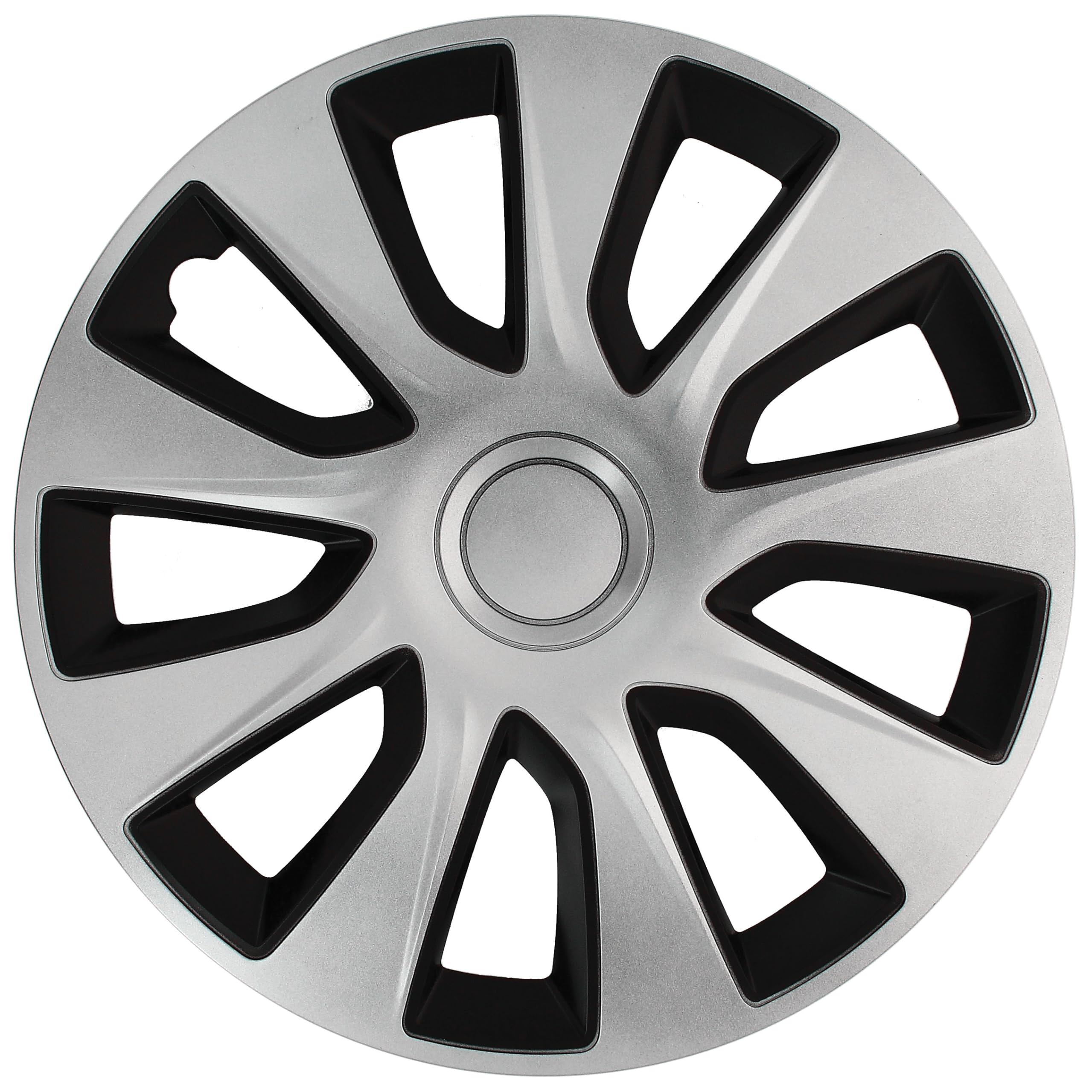 CAR+ VNJ3217 Washington Wheel Trims 4-Piece Set, 17-inch, Silver/Black