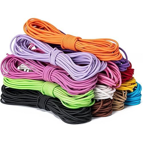 Elastic Bungee Cord, 1/8" x 50' Heavy Duty Bungie Cord,Kayak Stretch String Rope,Shock Cords,for DIY Projects,Kayak Strap Tarp Tie Down Canopy Boating Camping Tent Crafting Patio(Blue)