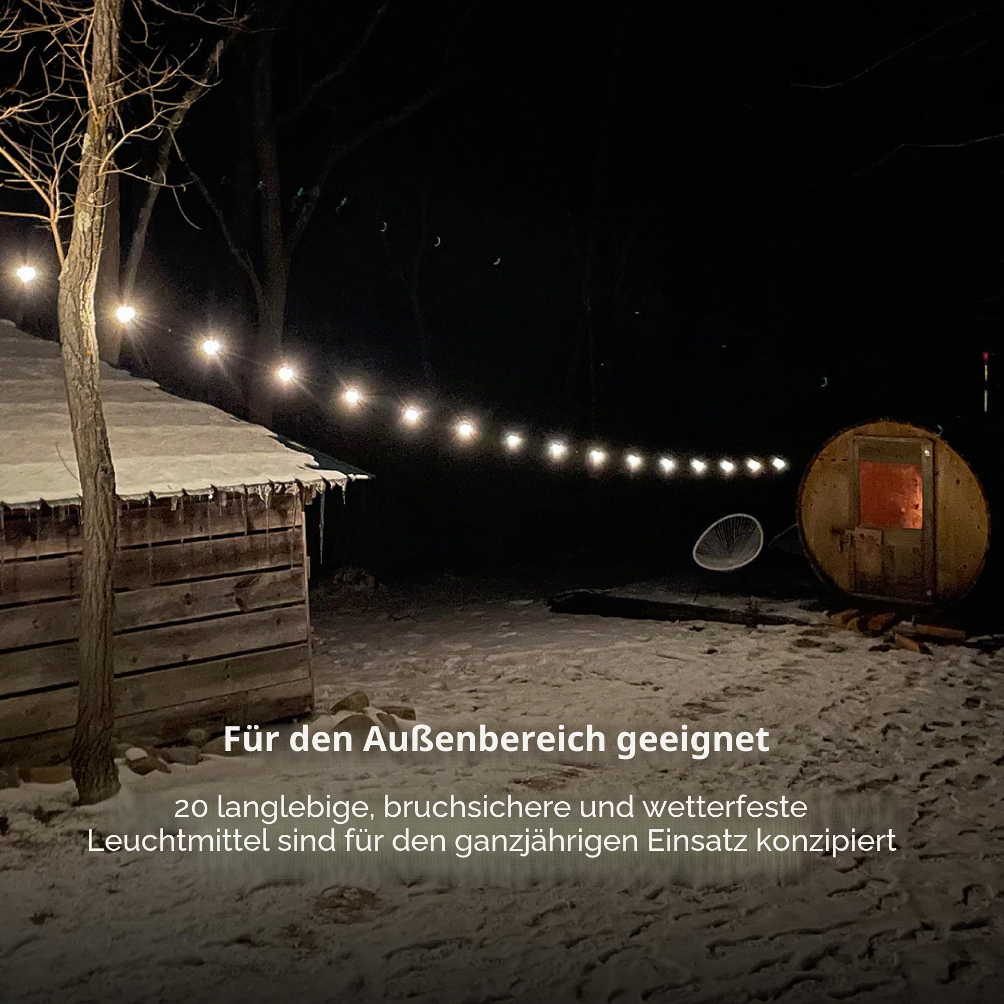 Biolite Solarseil, 111 cm, warmweiß