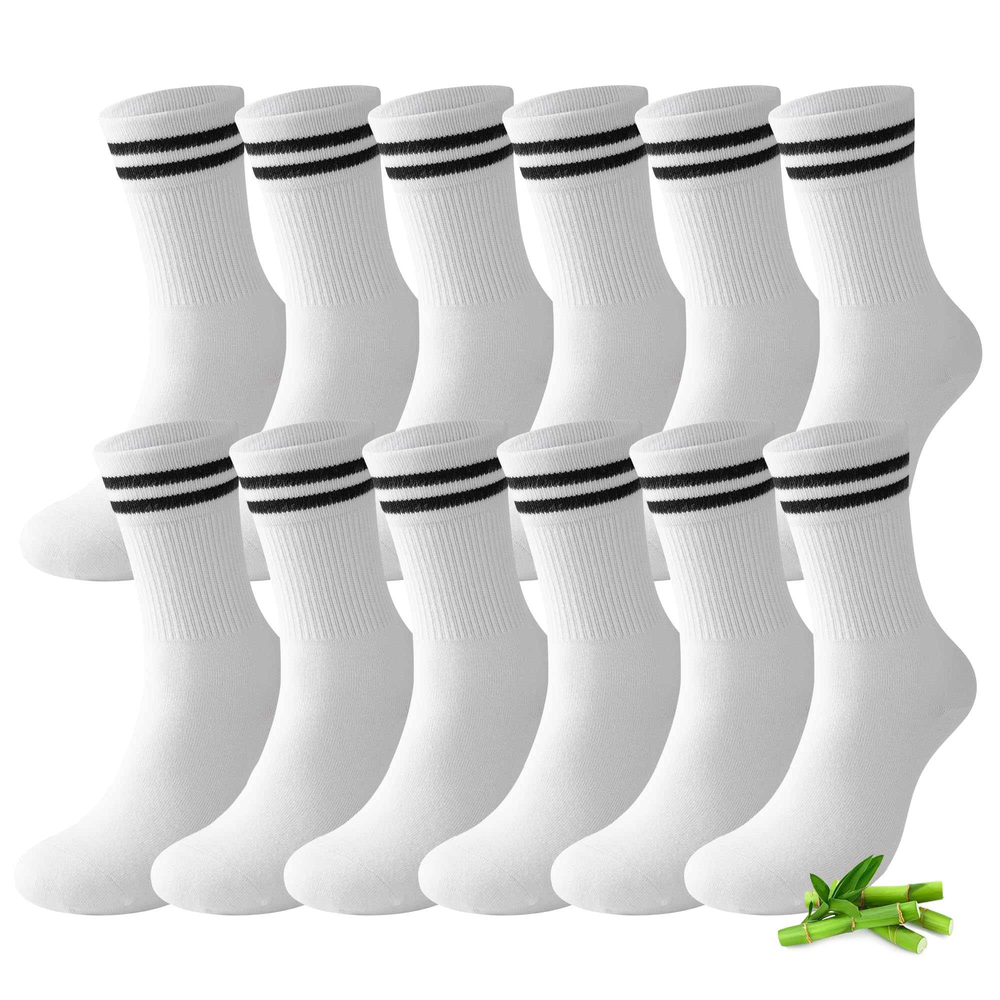 FALARY 6/12 Paar Bambus Tennissocken Herren Damen Socken Anti-Schweiß Sportsocken Atmungsaktiv Bambussocken Laufsocken | Weich,Atmungsaktiv,Ohne Naht Anti-Blasen,Anti-Schweiß