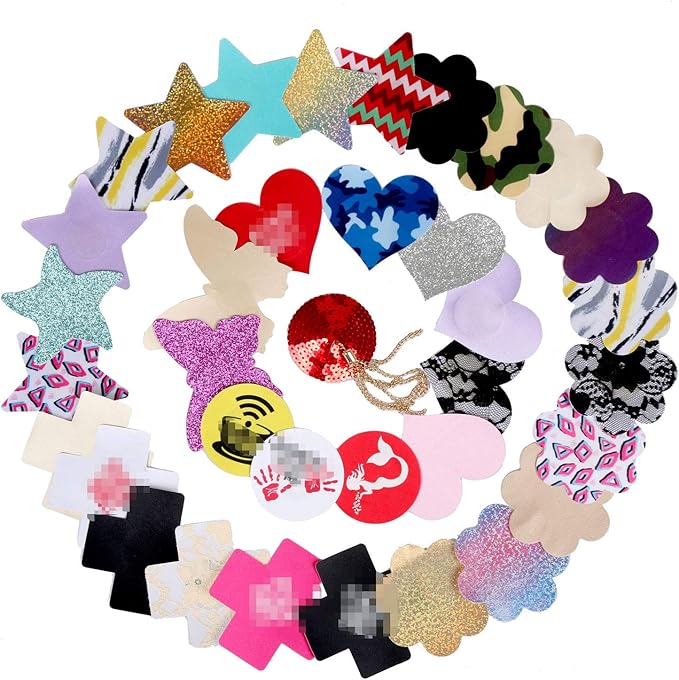 Women Invisible Satin Nipple Covers Cross Breast Sticker Self Adhesive Disposable Nipple Pasties Letter Stickers Bra Accessories