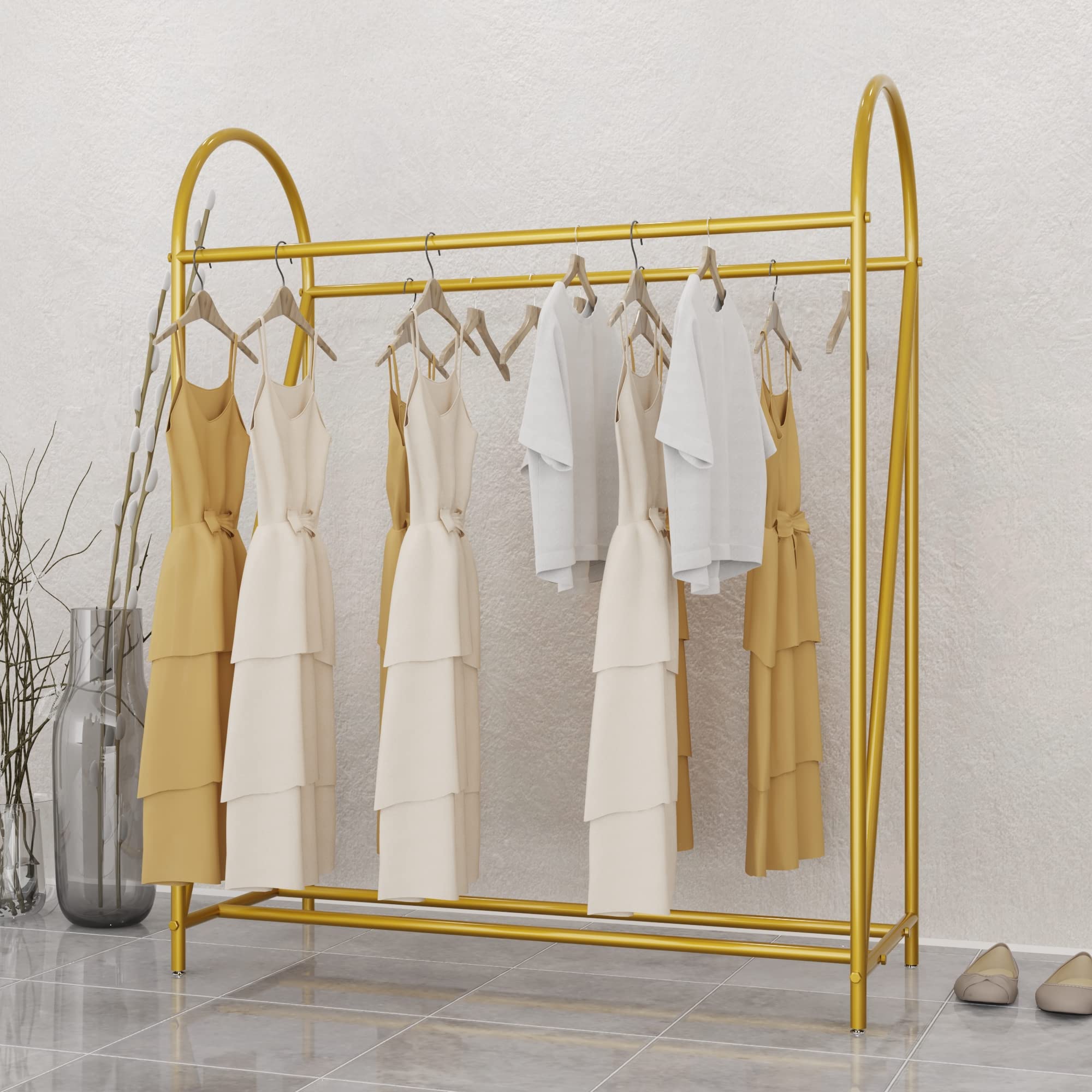 Buy SMLTTEL Metal Garment Rack,Heavy Duty Gold Clothing Rack for