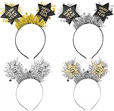 New Year Headband Happy New Year 2025 New Year's Headband Headband Glitter Star Hoop Party Accessory for Adults and Children