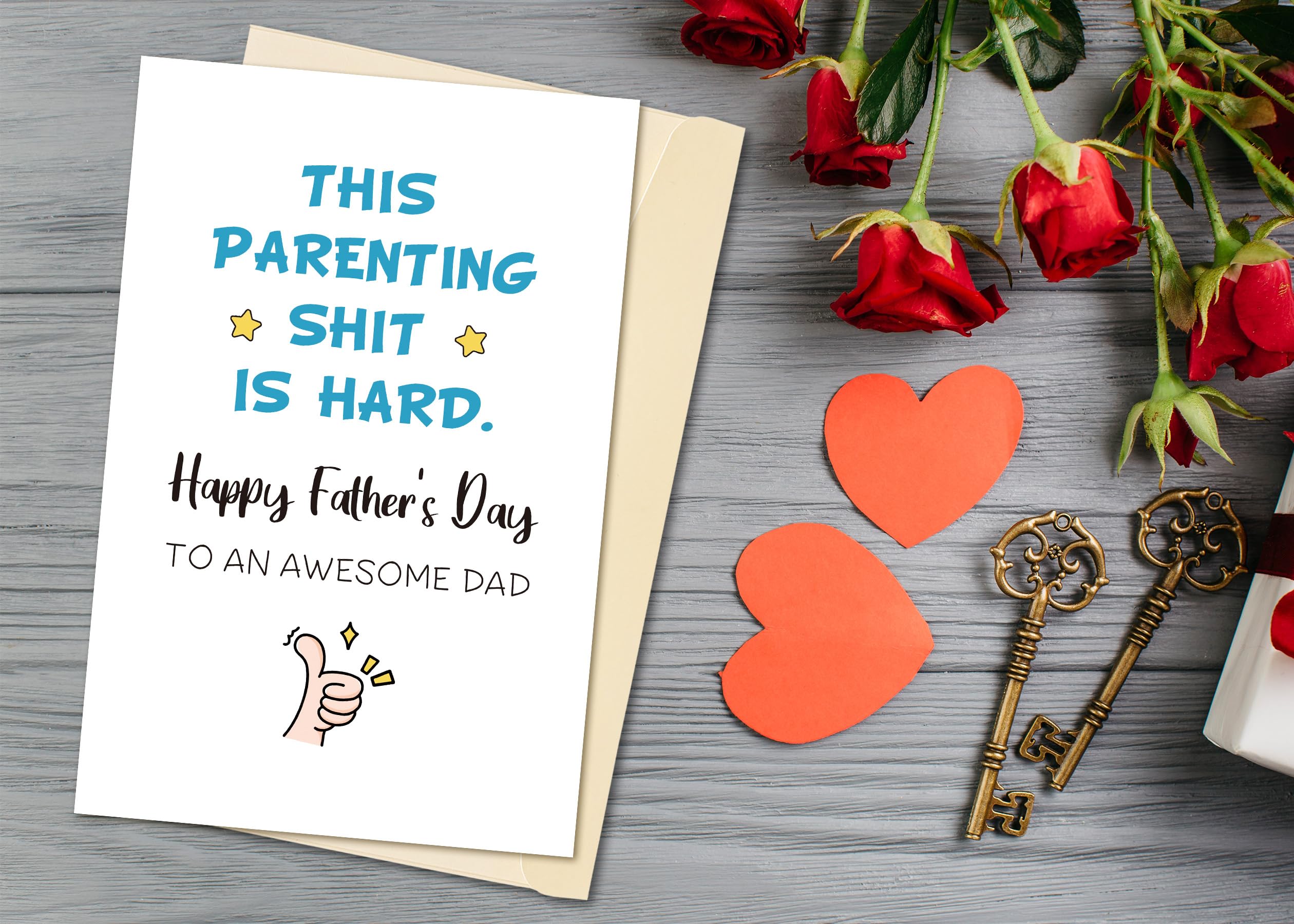 ポンコツパパ Amazon.com : MOCO PAPER Funny Fathers Day Card from Son