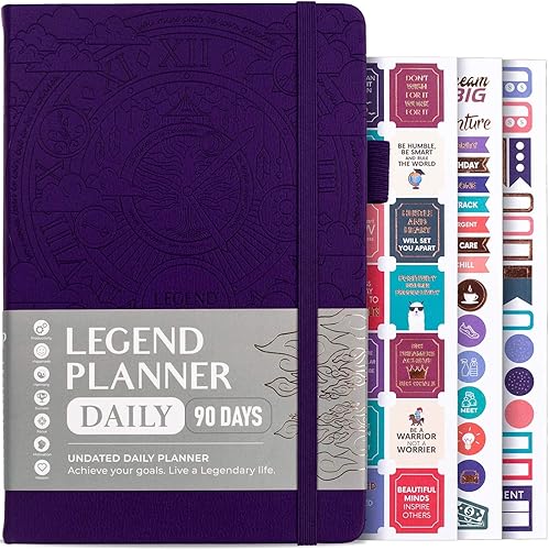 Miniatura 1 de Legend Planner Diario durante 3 meses  Agenda mensual semanal y diaria de lujo sin fecha para alcanzar tus objetivos y vivir más feliz. Cuaderno