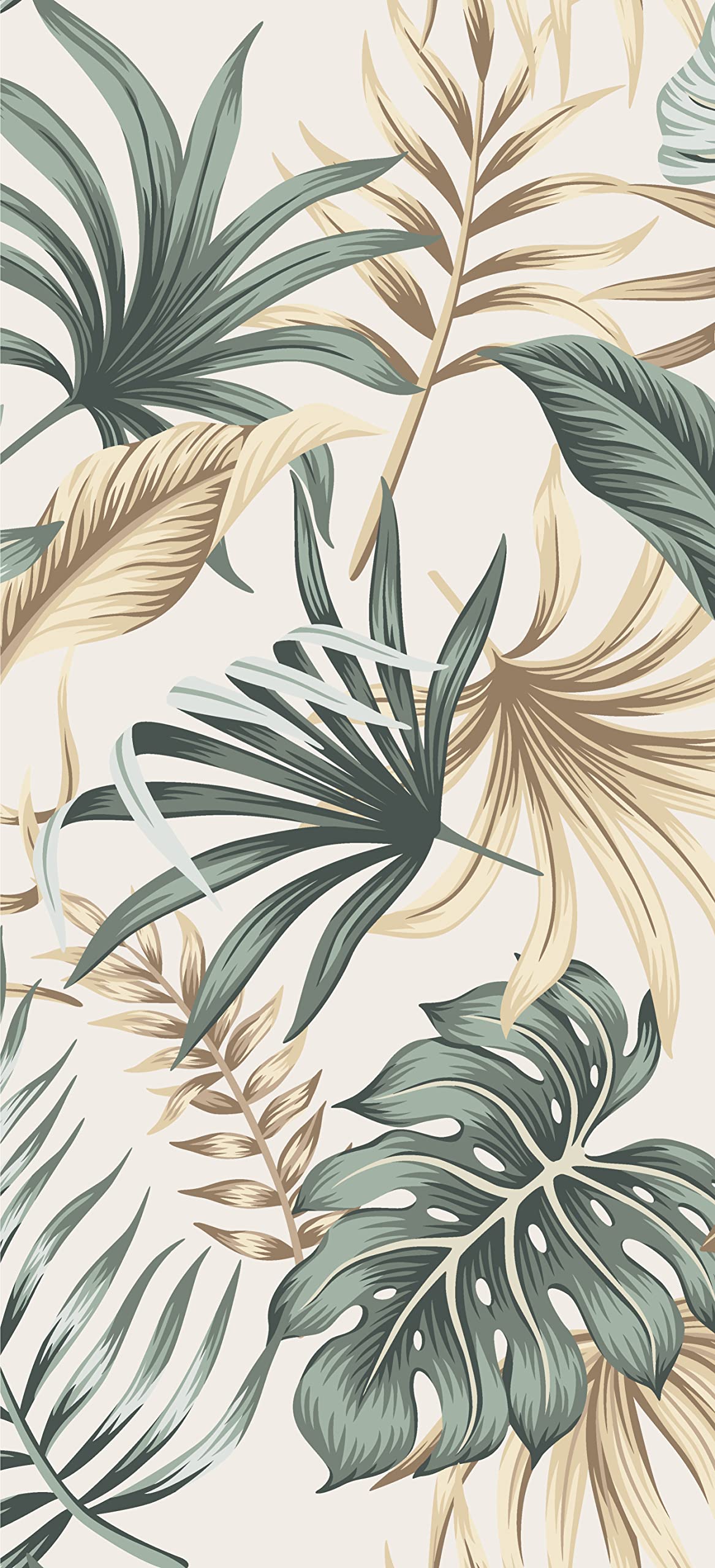 Sticker Porte 3D Feuilles Vertes - Autocollant Amovible 77x200cm Décoration Moderne