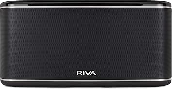 مكبر صوت RIVA Festival Wi-Fi Bluetooth Hi-Fi مطور، 10 برامج تشغيل، 200 واط، يدعم Chromecast، Airplay2، بث الصوت Spotify، موسيقى متعددة الغرف، اتصال بصري، USB و3.5 ملم Aux-in أسود
